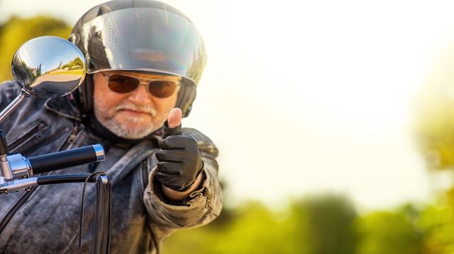 friendly motorcyclist